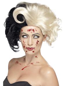 Evil Madame Black & White Wig for Adults