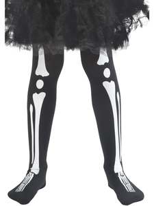 Costumes Starting With S: Skeleton Tights for Kids