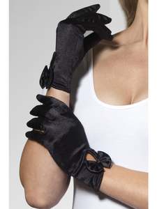 Short Black Gloves for Adults