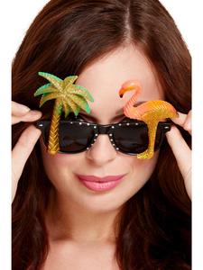 Costumes Starting With S: Specs with Flamingo and Palm Tree for Adults