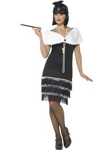 Flapper Costumes Accessories: Flapper Deluxe Costume with Stole for Adults