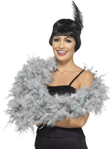 Feather Boa Deluxe Accessory for Adults - Silver