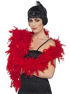 Feather Boa Deluxe Accessory for Adults - Red