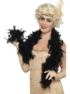 Feather Boa Accessory for Adults - Black