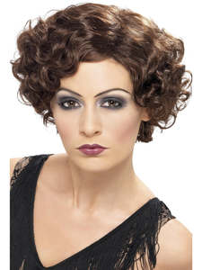 1920s Flirty Flapper Wig for Adults - Brown