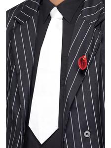 Gangster White Neck Tie for Adults