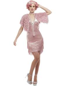 20s Pink Vintage Flapper Costume for Adults