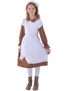 Decades Costumes: Victorian Poor Girl Brown Costume for Kids
