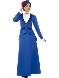 Decades Costumes: Victorian Nanny Blue Dress Costume for Adults