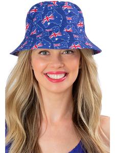 25 And Under: Australia Map Flag Reversible Bucket Hat for Adults