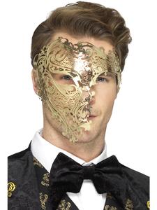 Phantom Gold Deluxe Metal Filigree Mask for Adults