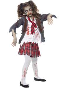 Zombie School Girl Costume for Kids
