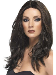 Superstar Long Wavy Brown Wig for Adults