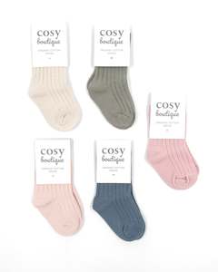 Baby And Toddler Clothing Essentials: Organic Cotton Rib Pull Up Socks (One Pair)