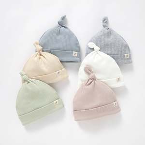 Baby And Toddler Clothing Essentials: Organic Cotton Rib Tie Knot Beanie