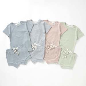 Baby Toddler Sleepwear: Organic Cotton Rib Short Sleeve Summer PJ Set