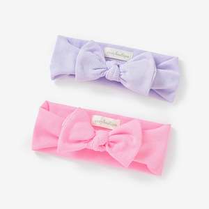 Organic Cotton Fine Rib Bow Headband