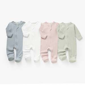 Organic Cotton Rib Zip Growsuit Onesie