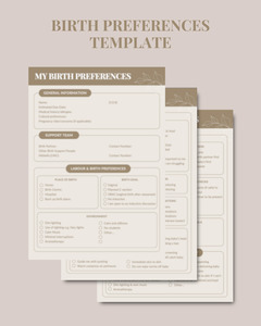 Birth Preferences Template  (PDF Download)