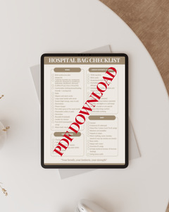 Birth Resources: Hospital Bag Checklist - PDF Download