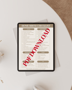 Birth Resources: Home Birth Checklist - PDF Download