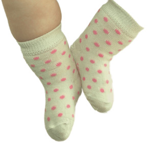 Products: Merino Dot Baby Socks - White Crew