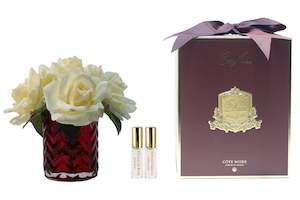 HF: ** NEW ** Cote Noire Herringbone Flower Red - Champagne Roses - LS28