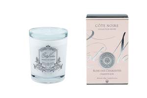 ** CLEARANCE ** Cote Noire 185g Candle - White Vessel with Silver Badge - Charente Rose