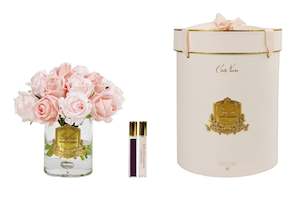 **NEW** Cote Noire Luxury Grand Rose Bud Bouquet - Mixed Pink - Gold Badge - LRB14