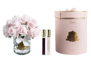 Cote Noire Luxury Grand Rose Bud Bouquet - French Pink - Gold Badge - LRB03