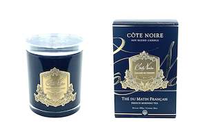 Cote Noire French Morning Tea The Du Matin Francais: Cote Noire 450g Candle - Dark Vessel with Gold Badge - French Morning Tea