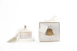 Cote Noire Jasmine Flower Tea Fleur De The Au Jasmin: Cote Noire Art Deco Candle - White & Gold - Jasmine Flower Tea - GML45003
