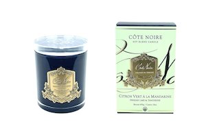 Cote Noire 450g Candle - Dark Vessel with Gold Badge - Persian Lime and Tangerine