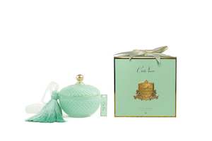 Cote Noire Persian Lime Citron Vert A La Mandarine: Cote Noire Round Art Deco Candle - Tiffany Blue & Gold - Persian Lime - GML30001