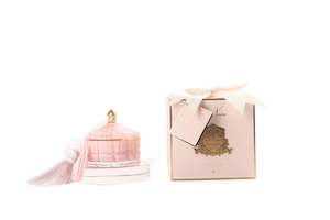 Cote Noire Art Deco Candle - Pink & Gold - Pink Champagne - GML45002