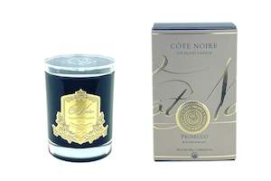 Cote Noire 185g Candle - Dark Vessel with Gold Badge  - Prosecco