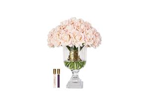 Luxury Flowers: NEW - Cote Noire Versailles French Rose Bouquet with Gold badge - Champagne Pink - VRB15