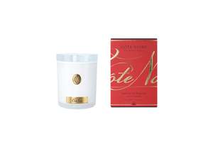 450 G: NEW - Cote Noire Soy Candle 450g - White Vessel with Gold Badge - Saigon Garden - CWG45042