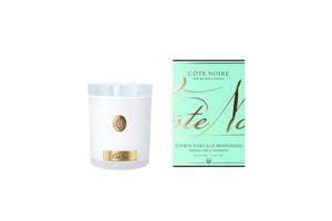 NEW - Cote Noire Soy Candle 450g - White Vessel with Gold Badge - Persian Lime - CWG45022