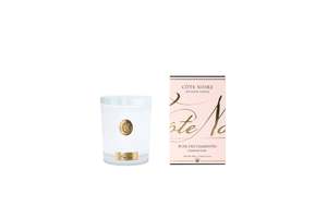 180 G: NEW Cote Noire Soy 185g Candle - White Vessel with Gold Badge - Charente Rose - CWG18554