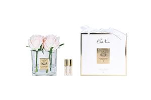 ** Limited ** Cote Noire Couture 4 Rose Buds - Champagne Pink - Square Clear Vas&hellip;