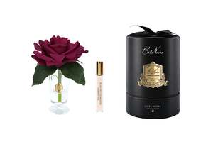 Perfumed Flowers: ** Discontinued ** Cote Noire - Charente Rose in OLD Carmine Red - Gold/Black Box - CHR04C