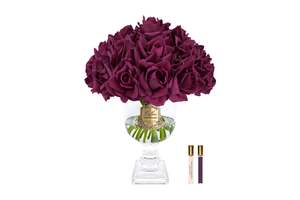 **  SAMPLE ** Cote Noire Versailles French Rose Bouquet - OLD carmine Red with Gold Badge