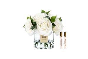 NEW - Cote Noire Classic Tea Rose Bouquet - White  - CTB01
