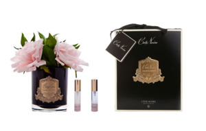 * CLEARANCE *Côte Noire Perfumed Pink English Rose - Black Glass - SFR04
