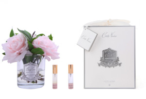 * CLEARANCE * Côte Noire Perfumed Pink English Rose - Clear Glass - SFR03