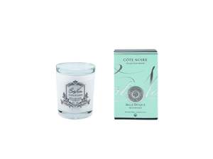 ** CLEARANCE ** Cote Noire 185g Candle - White Vessel with Silver Badge - Belle &hellip;