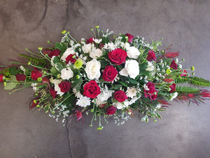 Funeral Spray Reds & White CountryGardenFlowers