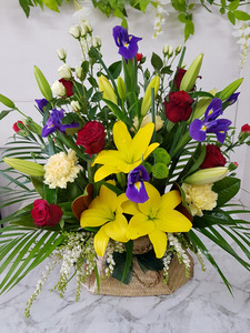 Premium Kete Arrangement CountryGardenFlowers