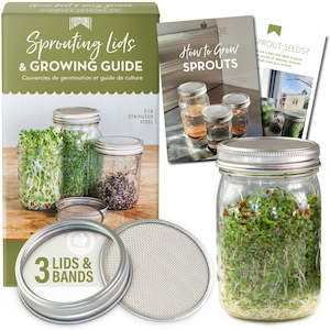 Sprouting Seeds Jar Lids (3 pack) & Guide